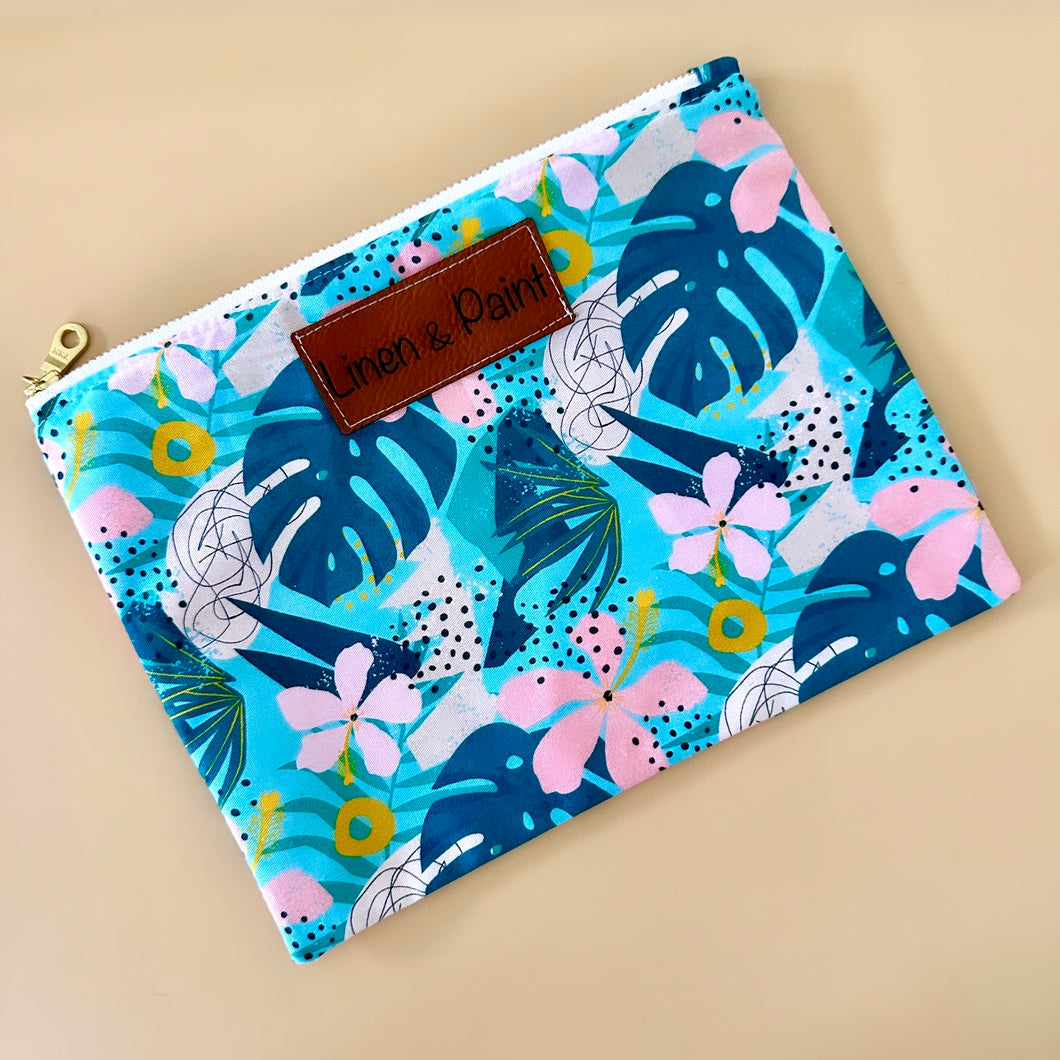 Paradise Print Zipper Clutch