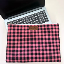 Load image into Gallery viewer, Dark Gingham Laptop Sleeve
