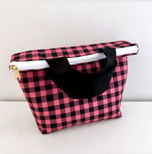 Load image into Gallery viewer, Dark Gingham Lunch Tote
