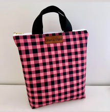 Load image into Gallery viewer, Dark Gingham Lunch Tote
