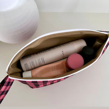 Load image into Gallery viewer, Dark Gingham Cosmetics Tote
