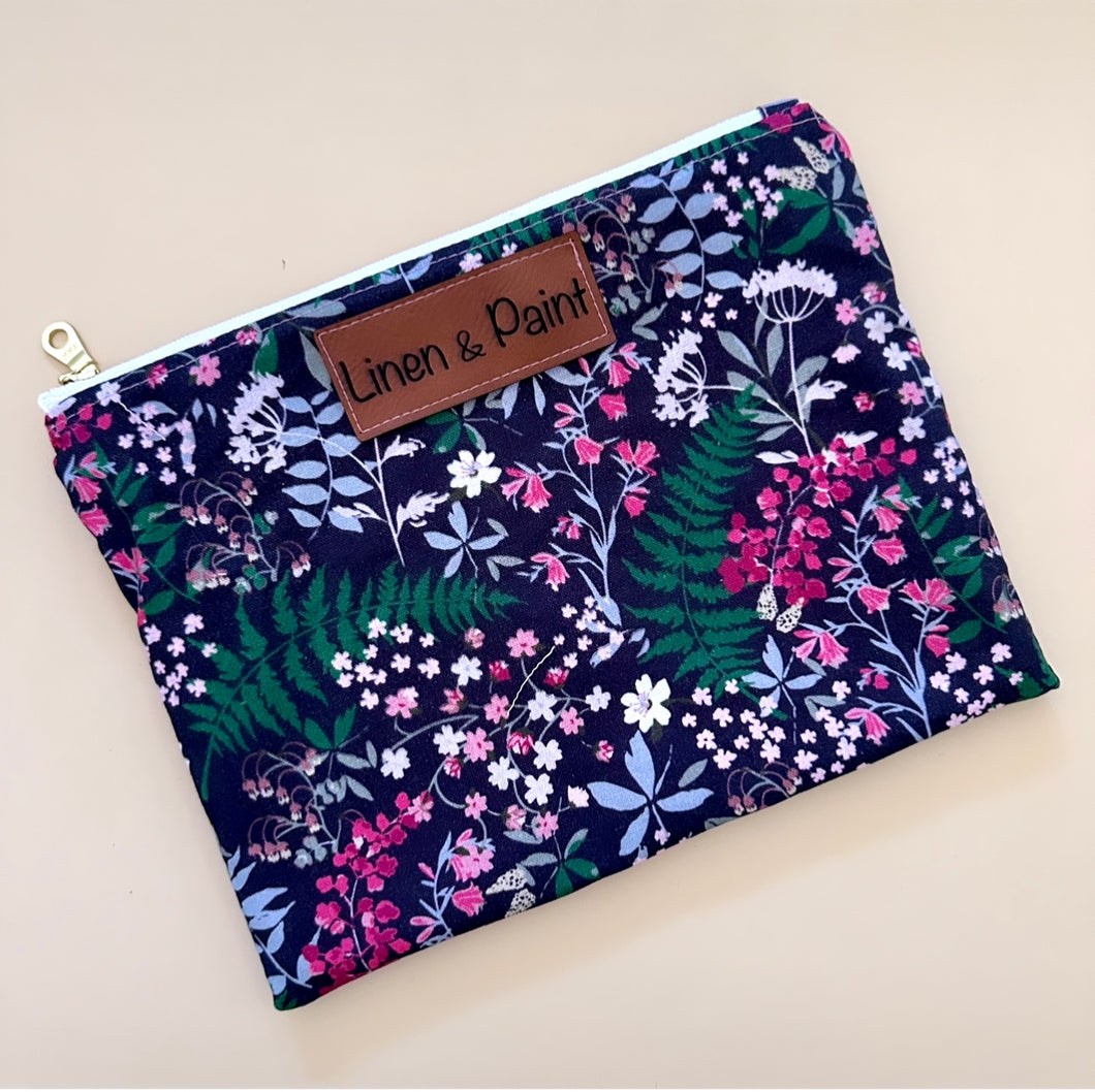 Pink Bloom Zipper Clutch