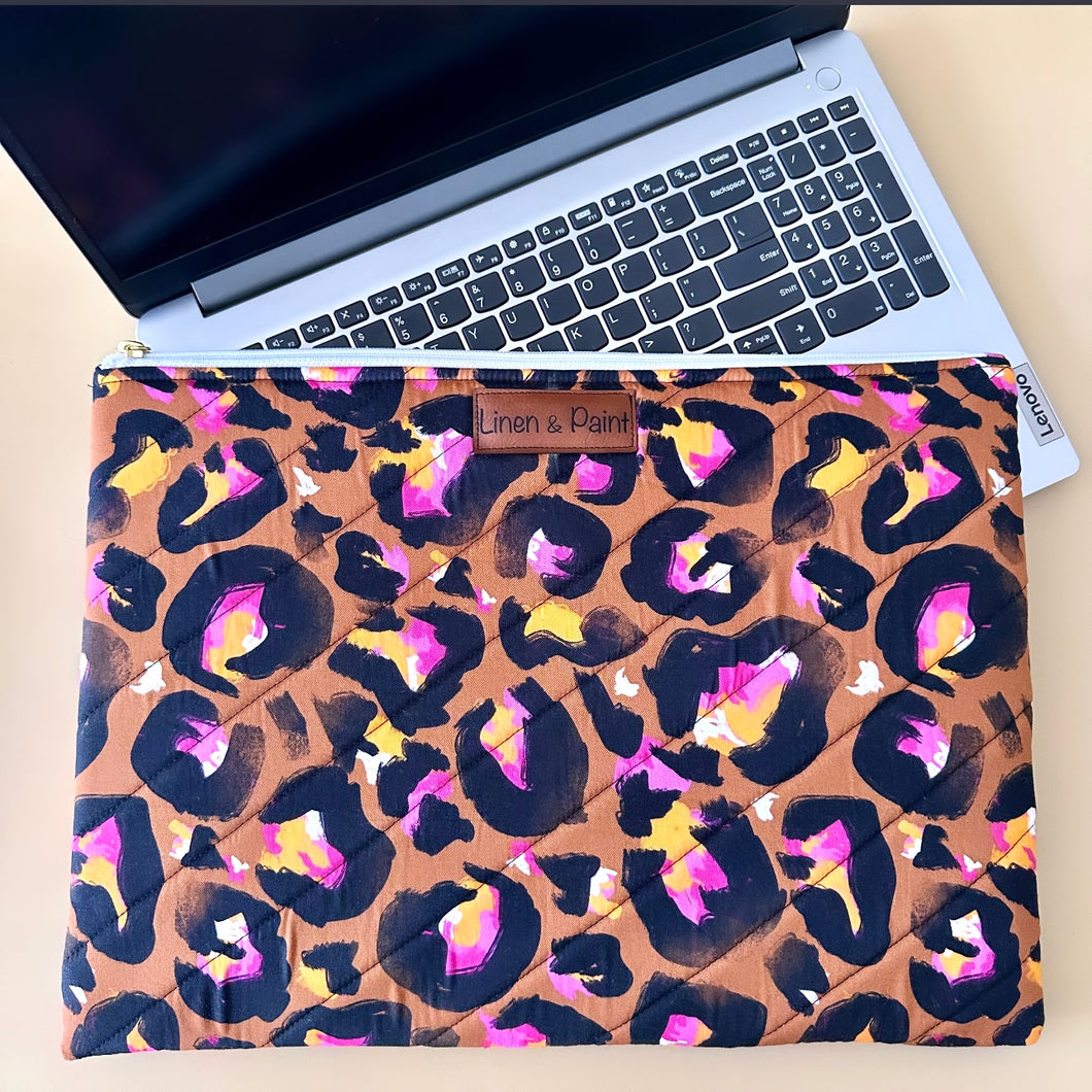 Bronze Leopard Laptop Sleeve