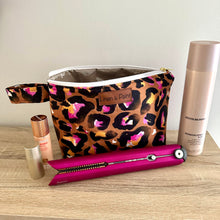 Load image into Gallery viewer, Bronze Leopard Cosmetics Tote
