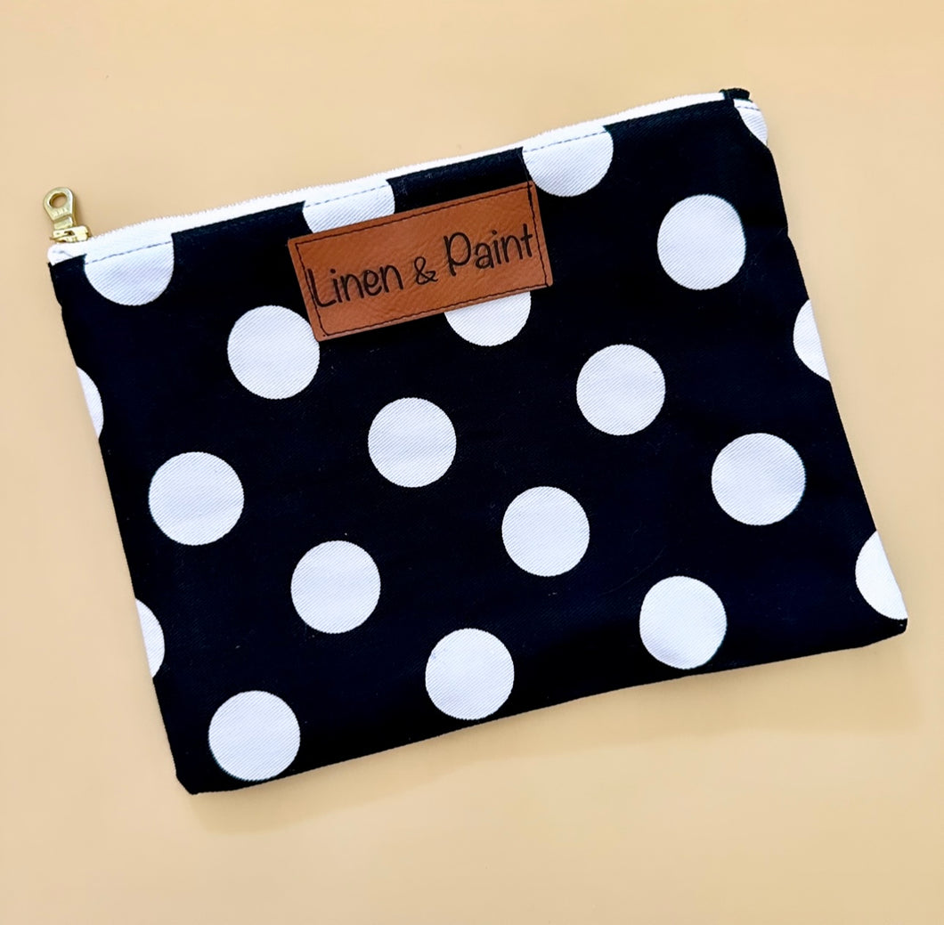 Polka Dot Zipper Clutch