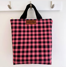 Load image into Gallery viewer, Dark Gingham Lunch Tote
