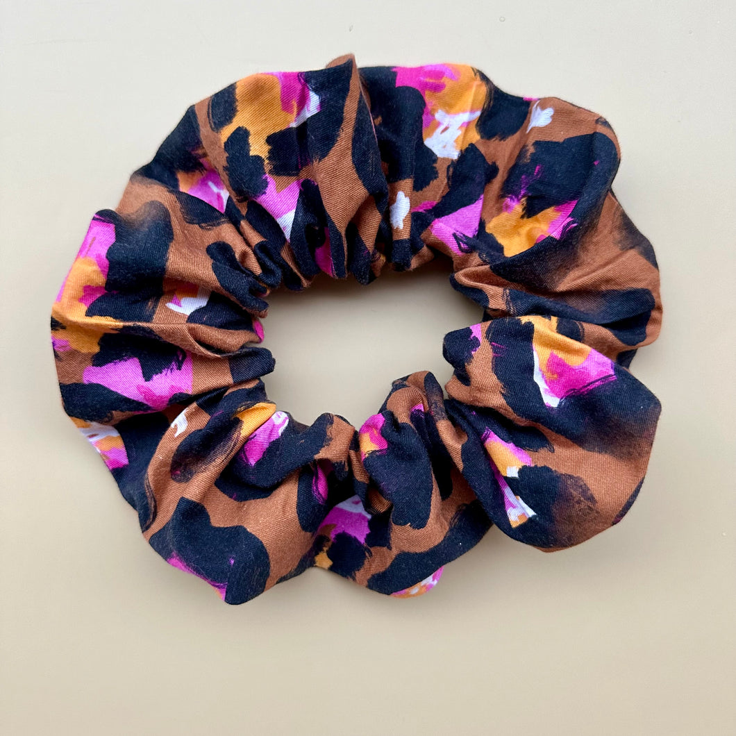 Bronze Leopard Scrunchie