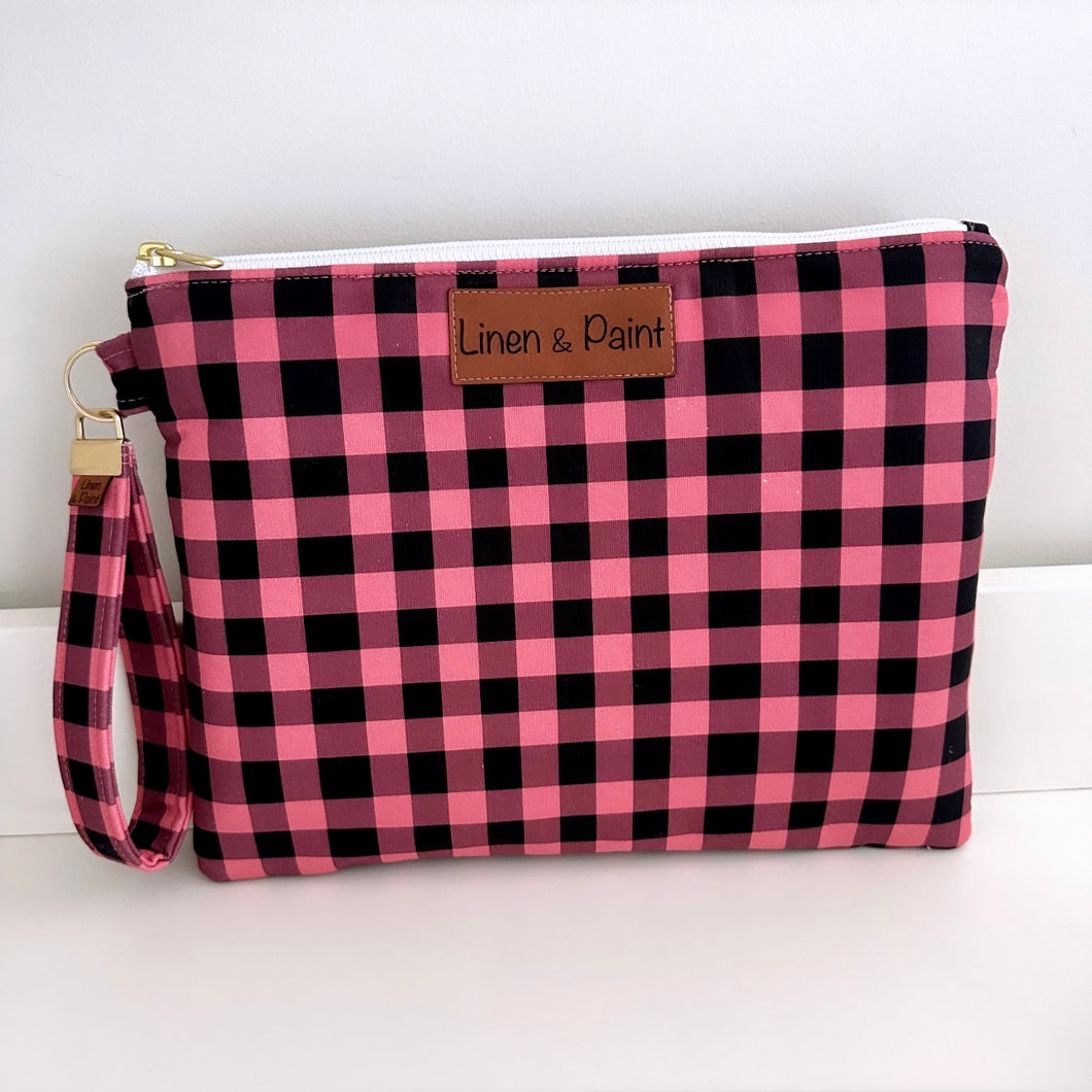 Dark Gingham Fancy Clutch