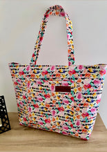 Load image into Gallery viewer, Floral Stripe Fancy Tote
