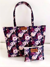 Load image into Gallery viewer, Dark Floral Fancy Tote
