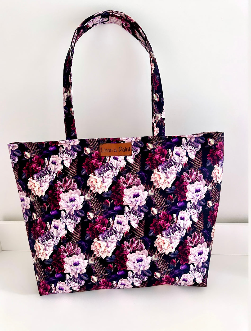 Dark Floral Fancy Tote