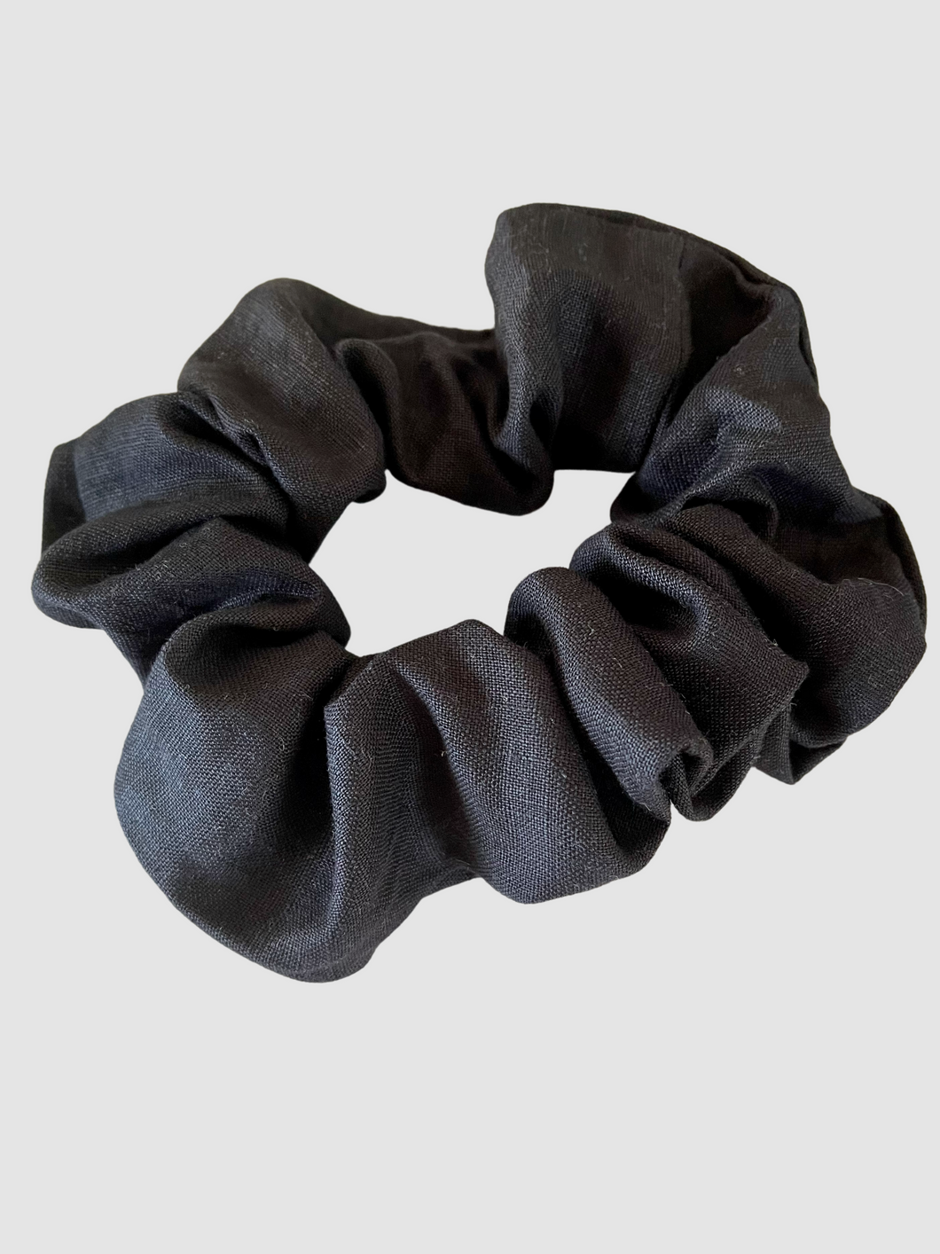 Scrunchie Black Linen