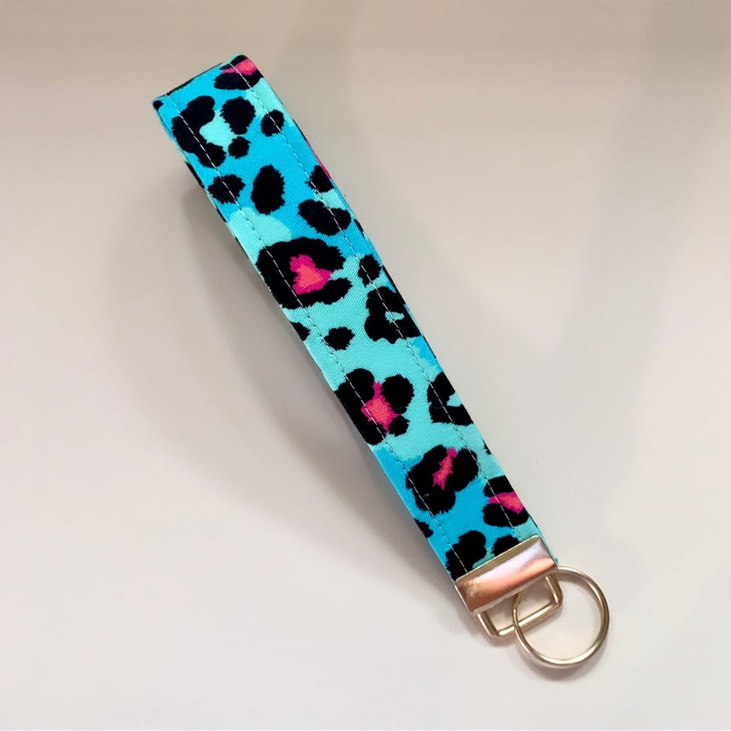 Pink Leopard Key Wristlet