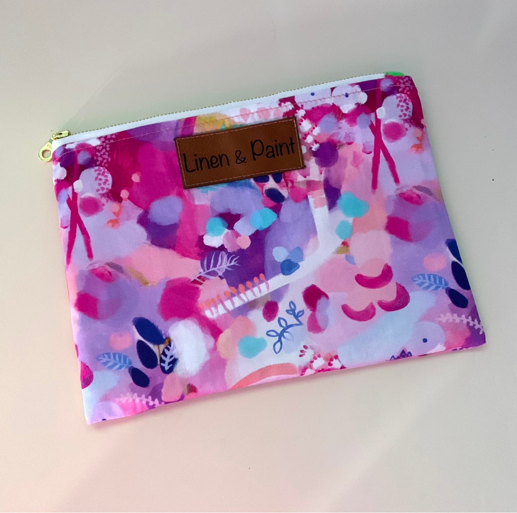 Watercolour Zipper Clutch